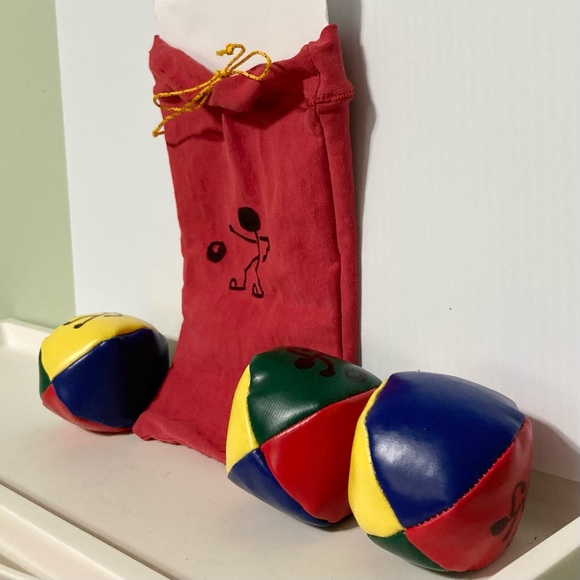 HACKY SACK Kick Sack Juggle Balls 2" Wide each Carrying Bag Set of 3 BalLS - Picture 3 of 7